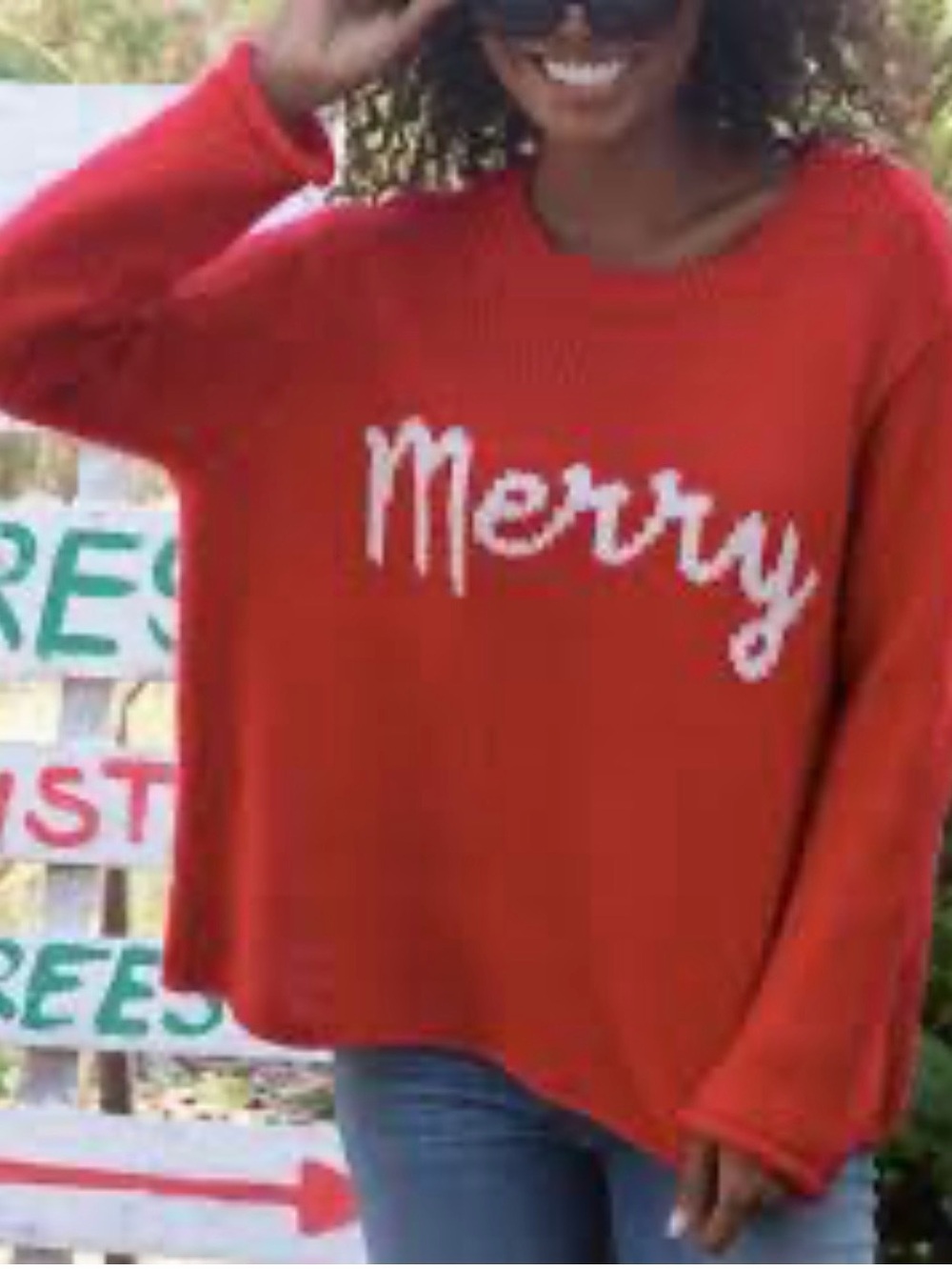 Wooden Ships Red 'Merry' Crewneck Sweater